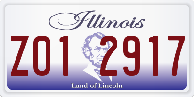IL license plate Z012917