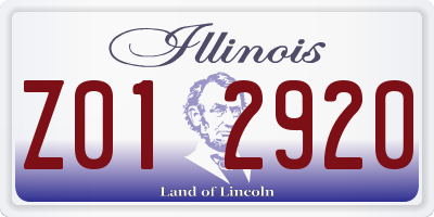IL license plate Z012920