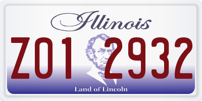 IL license plate Z012932