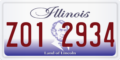 IL license plate Z012934