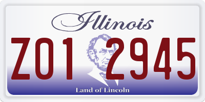IL license plate Z012945