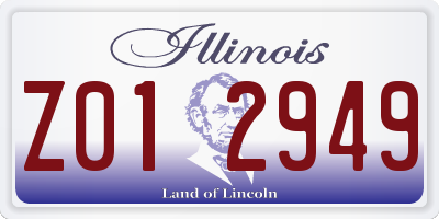 IL license plate Z012949