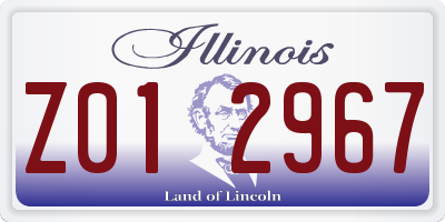 IL license plate Z012967