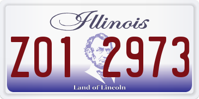 IL license plate Z012973