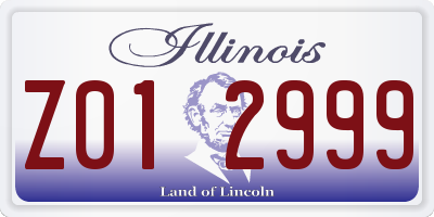 IL license plate Z012999