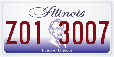 IL license plate Z013007