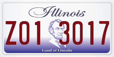 IL license plate Z013017