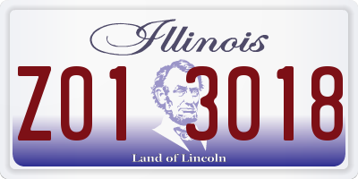 IL license plate Z013018