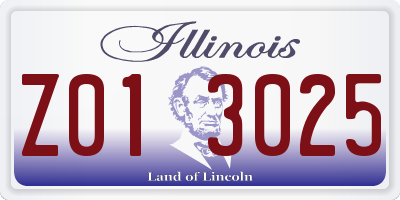 IL license plate Z013025