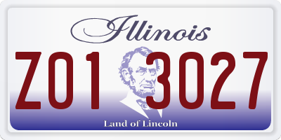 IL license plate Z013027