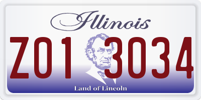 IL license plate Z013034