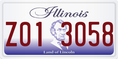 IL license plate Z013058
