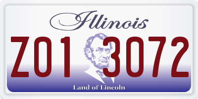 IL license plate Z013072