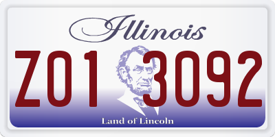 IL license plate Z013092