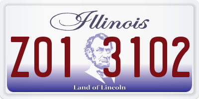 IL license plate Z013102