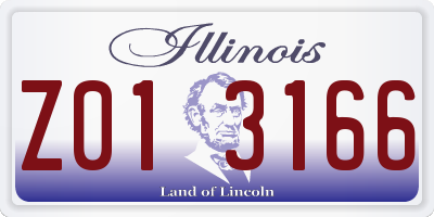 IL license plate Z013166