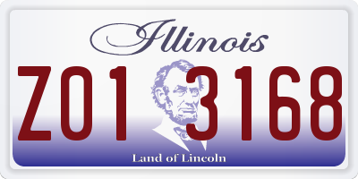 IL license plate Z013168
