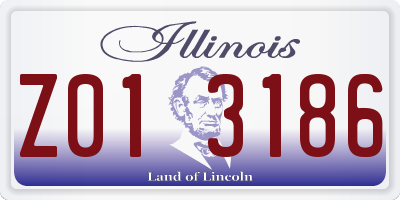 IL license plate Z013186