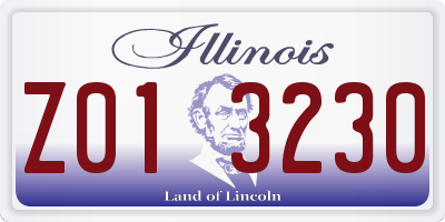 IL license plate Z013230