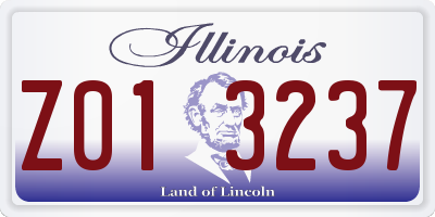 IL license plate Z013237