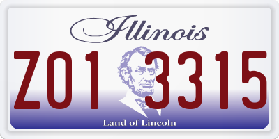 IL license plate Z013315