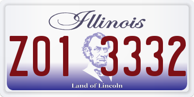 IL license plate Z013332