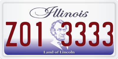 IL license plate Z013333