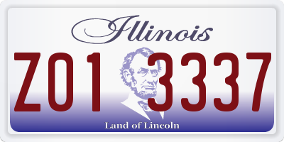 IL license plate Z013337