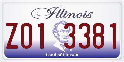IL license plate Z013381