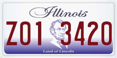 IL license plate Z013420