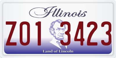 IL license plate Z013423