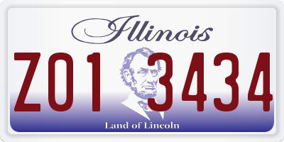 IL license plate Z013434