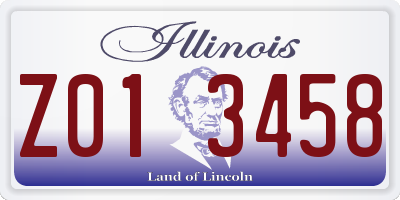 IL license plate Z013458