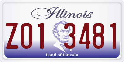 IL license plate Z013481