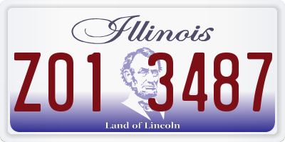 IL license plate Z013487