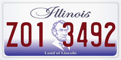 IL license plate Z013492