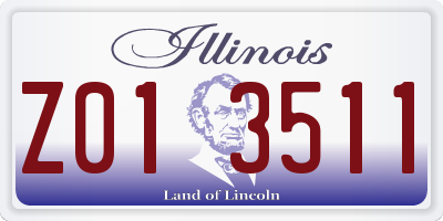 IL license plate Z013511