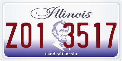 IL license plate Z013517
