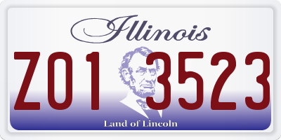 IL license plate Z013523