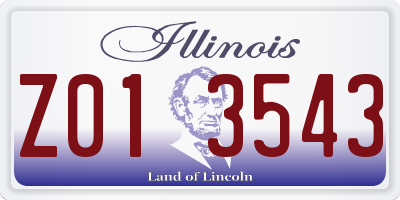 IL license plate Z013543
