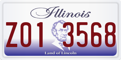 IL license plate Z013568