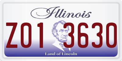 IL license plate Z013630