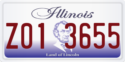 IL license plate Z013655