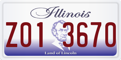 IL license plate Z013670