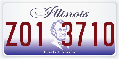 IL license plate Z013710