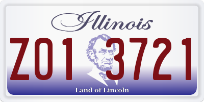 IL license plate Z013721