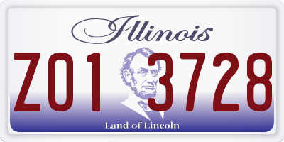 IL license plate Z013728