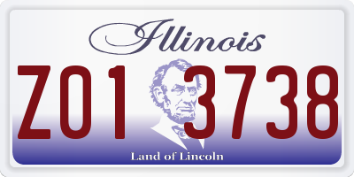 IL license plate Z013738