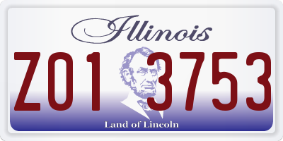 IL license plate Z013753
