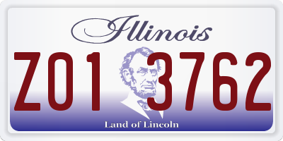 IL license plate Z013762